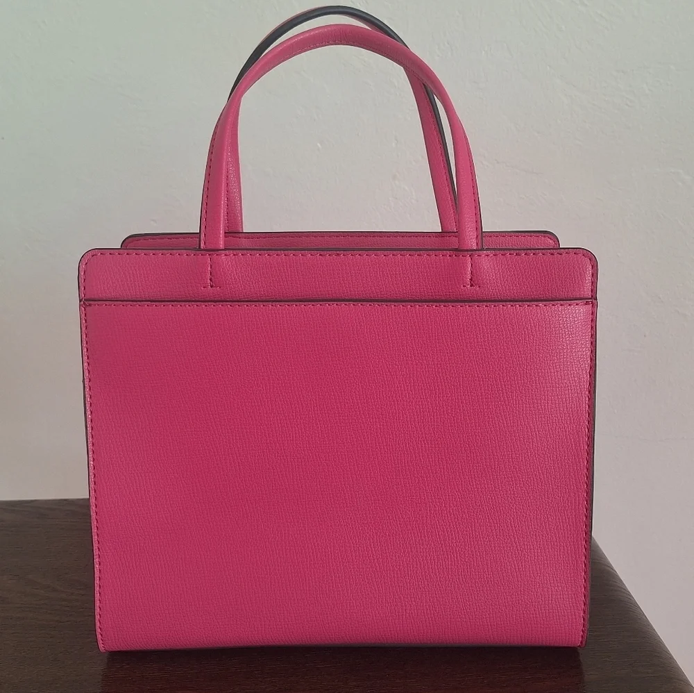Karl Lagerfeld Paris Maybelle Small Hand Bag Satchel Pink 8"×10" - Picture 3 of 12